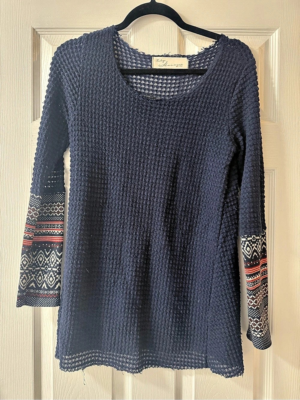 Vintage Havana Geometric Sleeve Tunic in Blue